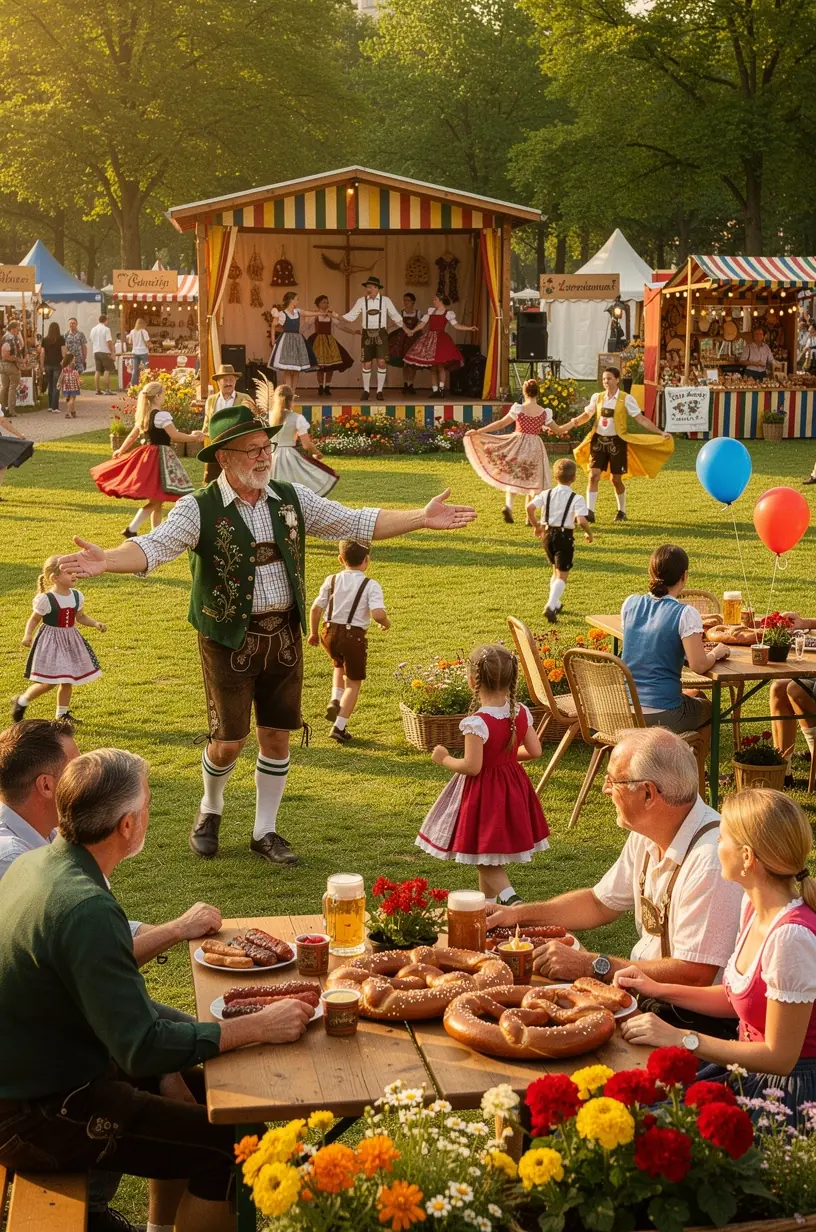 Eine Karte von Deutschland markiert wichtige Kulturfestivalorte, die von Reiseagenturen angeboten werden.
